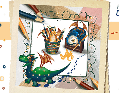 Postcard Drawing dragons