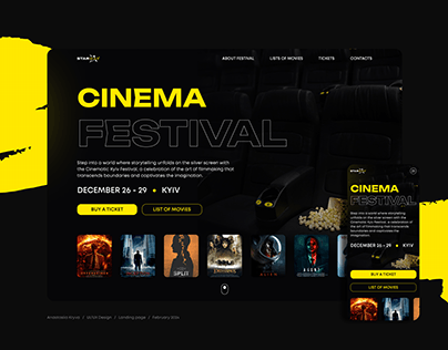 Cinema Festival Landing Page