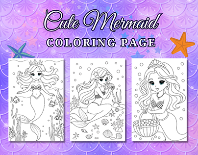 Cute Mermaid Coloring Page