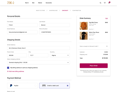 HNGi8 | E-commerce Checkout Page UI/UX Design