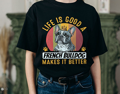 Frenchie bulldog T-shirt Design