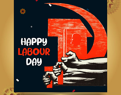 Happy Labor day creative colorful banner