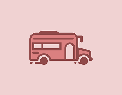 A minimalist vintage bus