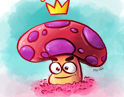 Happy Mushroom Digital art drawing