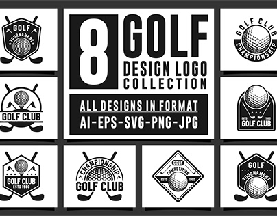 8 Golf design logo collection