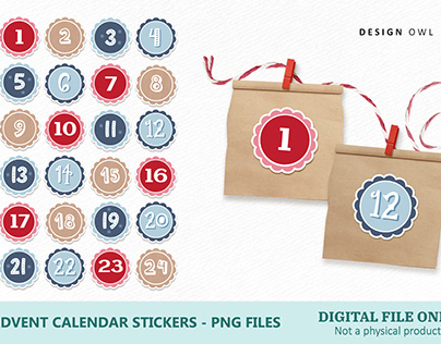 Advent Calendar Printable Stickers