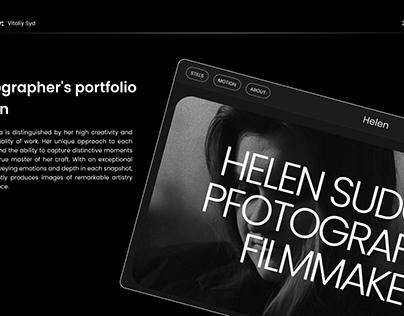 Photographer's portfolio design UI UX