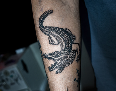 Tattoo blackwork - Cocodrilo