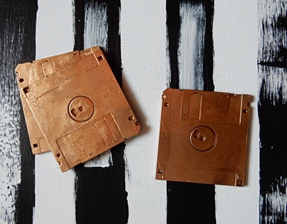 Discarded Floppy Discs #PaintItGold