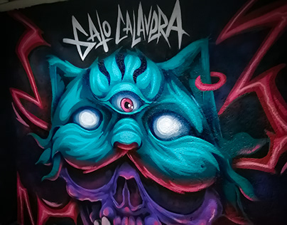 Mural Gato Calavera