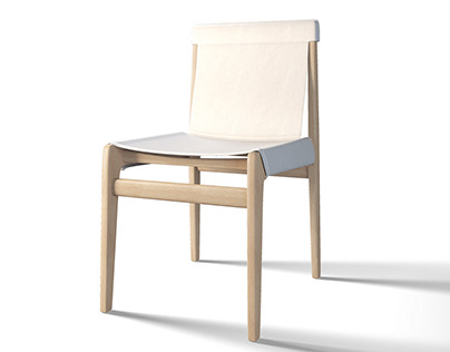 CB2 - Burano White Leather Sling Chair