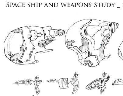 Space ship / weapons and Character design study