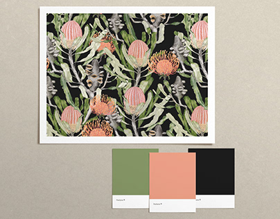 Banksia Habitat Floral Pattern Design
