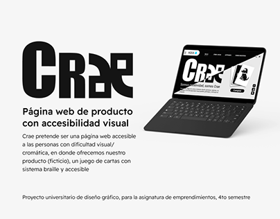 CRAE, página web de un producto accesible