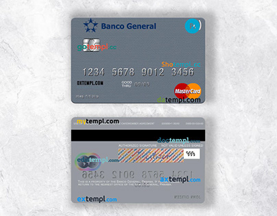 Panama Banco General mastercard credit card in PSD