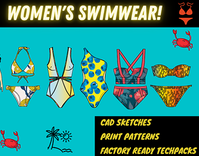 Techpack designs for swimwear, underwear and lingerie