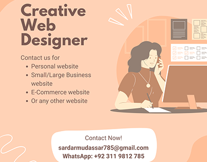Ad for Freelance Wed Designer