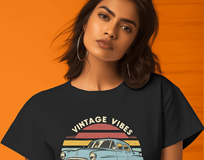 Vintage car tshirt design