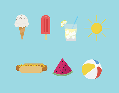Summer Time Poster Icons
