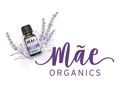 Mae Organics branding, packaging, social media graphics