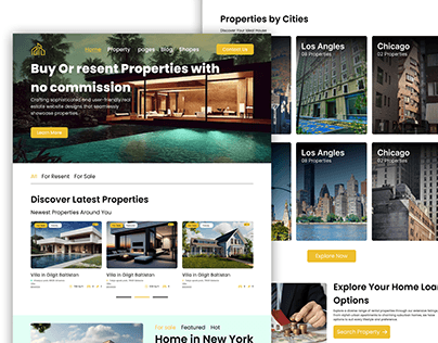 Professional Real Estate Website UI UX Design, UI | UX.