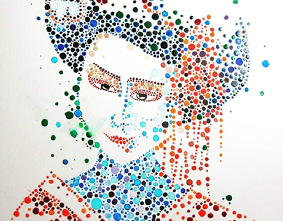Dot painted geisha