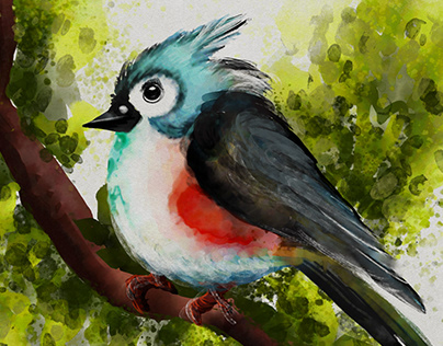 Exotic Digital Watercolor Birds by Swetha Sridharan