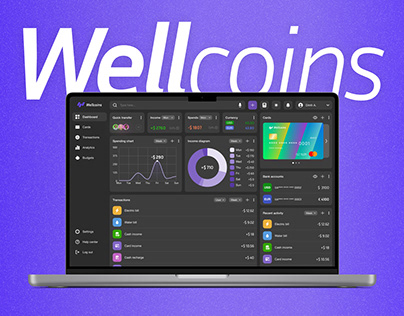 Wellcoins | Finances app UI/UX wallet saas dashboard