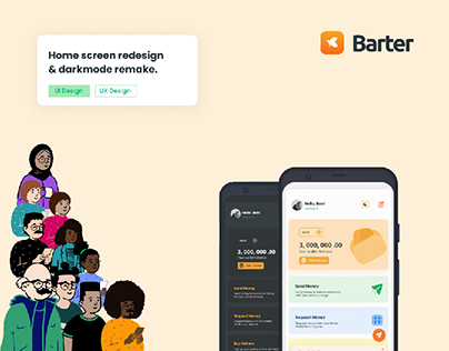 Barter Send & Receive Money App UI Redesign.