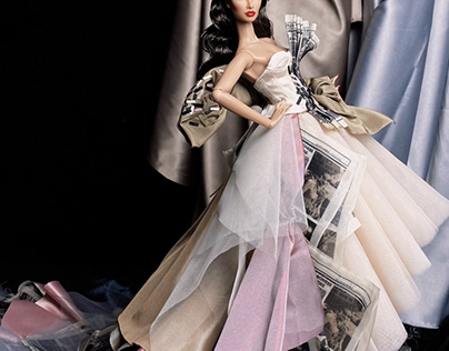 Miniature couture No.1 newspaper dress