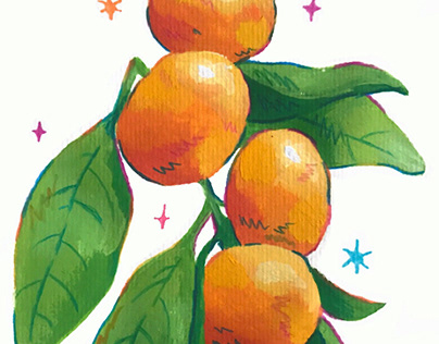 Tangerines guache