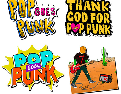 Sticker poppunk illustration cartoon