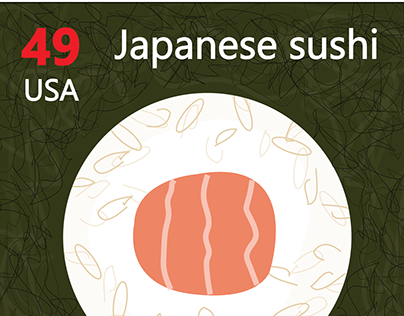 Japanese sushi stamp set