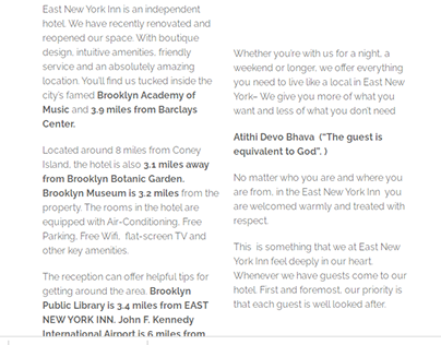 East New York Inn | Freelance Project 4