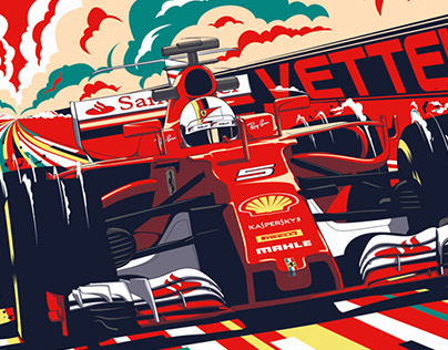 Formula 1 driver poster illustrations