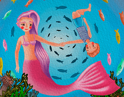 Ilustraciones para cuento El Principe Blub y la Sirena