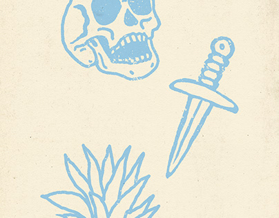 Skull, Dagger, Agave