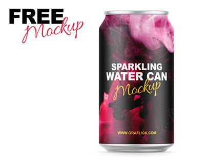 FREE SPARKLING WATER CAN MOCKUP