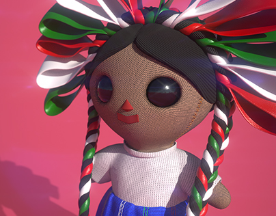 3D, sculpture made in zbrush. Mexican rag doll.
