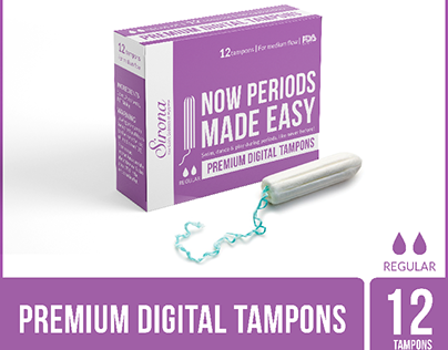 Tampon packaging design and mockup