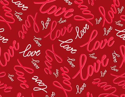 Seamless pattern with words love