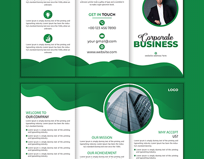 corporate three-fold brochure design template