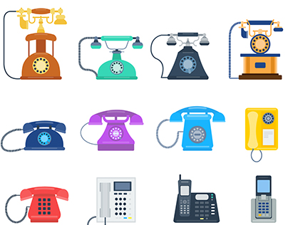 Different flat phones collection