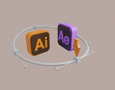 3D Illustrator and After Effects GIF Animation