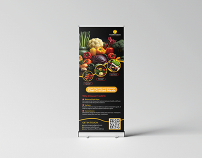 Organic Food Roll Up Banner Design