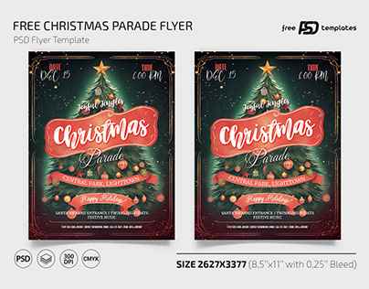 Free Christmas Parade Flyer PSD Template