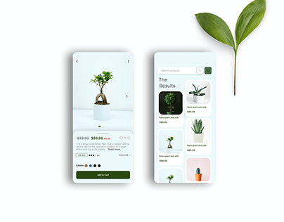 Plante app UI design