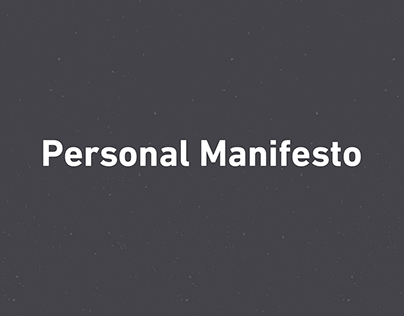 Personal Manifesto