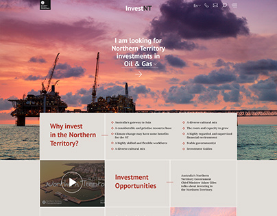 Web design for the NT Gov Investment department