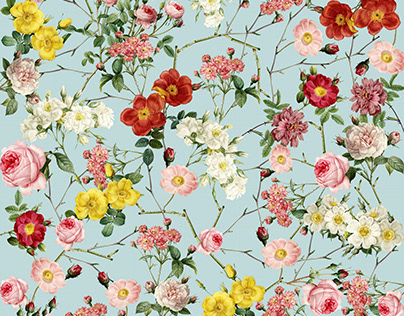 Floral Textile Print Design